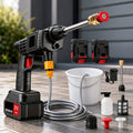 Hidrolavadora Inalámbrica 21V con 2 Baterías, 4 Boquillas, Manguera 5m y Estuche, Kit Completo para Auto, Patio, Jardín y Camping